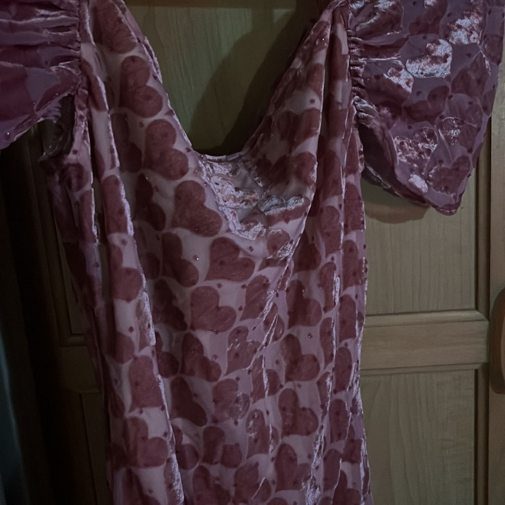 unique heart pattern velvet dress